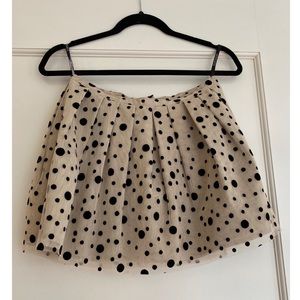 Topshop beige with black polka dot mini skirt